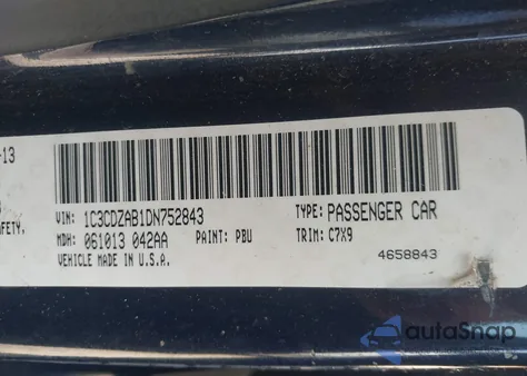 2013 Dodge Avenger Se z USA, uszkodzony, nr VIN 1C3CDZAB1DN752843